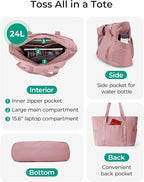 BAGSMART Tote Bag for Women, Tote Bag with Zipper Work Tote with Compartments Nurse Shoulder Hanbag for Travel, Gym