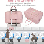 Initial Travel Duffle Bag for Women - Pink Personalized Weekender bags Overnight Bag with Shoe Compartment & Wet Pocket Weekend Tote Bags with Toiletry Bag Monogram Christmas Gifts (Letter A)