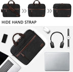 RAVUO Messenger Bag for Men, Water Resistant 17.3 inch Laptop Business Briefcase Canvas Shoulder Satchel for Work Business…