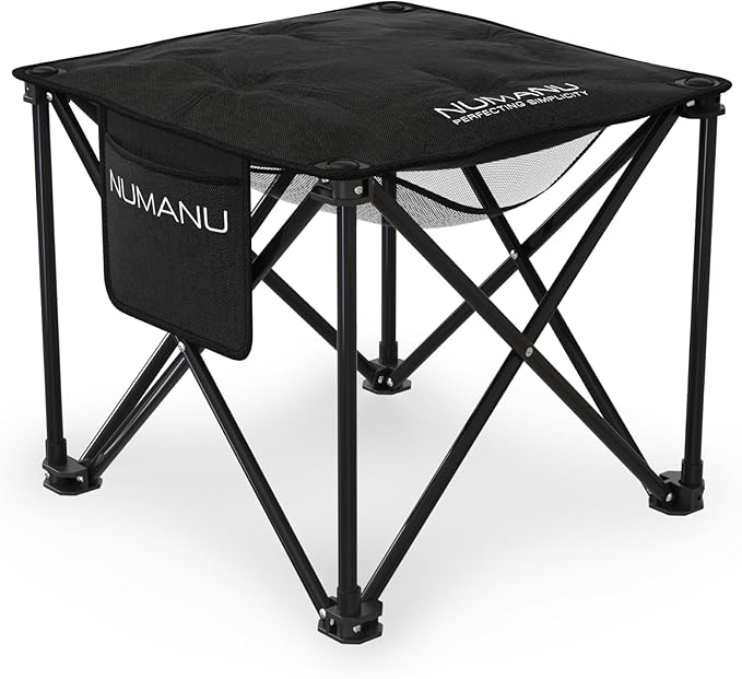NUMANU Oversized Padded Camping Stool for Adults, Thick Padded 18.5" Heavy Duty Outdoor Camp Chairs with Anti-Slip Feet & Carry Bag, Folding Ottoman Foot Rest for Travel, Max 500lbs