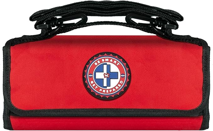 Be Smart Get Prepared 73-Piece Coach’s and Team Sports First Aid Kit in Roll up Bag: Clean, Treat, Protect Cuts, Scrapes. Home, Office, Car, School, Travel, Hunting, Outdoor, Camping, FSA HSA
