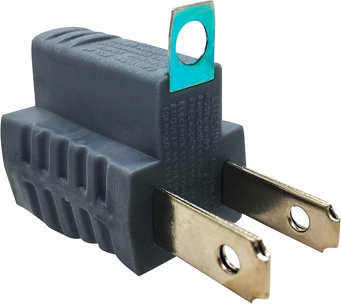 3 Prong to 2 Prong Adapter, Polarized Grounding Converter, 3-Prong Plug Adapter, ETL, Grey, 4 Pack