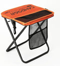 CAMDOOR Portable Collapsible Stool, 16″Folding Stool with 3 Side Pockets and Shoulder Strap, Extra Large Camping Chair Supports 400 lbs, Ultralight Portable Seat for Outdoor, Hiking, Fishing (Orange)