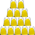 Grneric Drawstring Bags Bulk 14 Pcs Drawstring Backpack Bulk Cinch Bag Sackpack for Men Women Gym (Yellow)