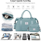 HYC00 Travel Duffel Bag,Carry-on Overnight Weekender Bags for Women,Sports Tote Gym Bag with Wet Pocket