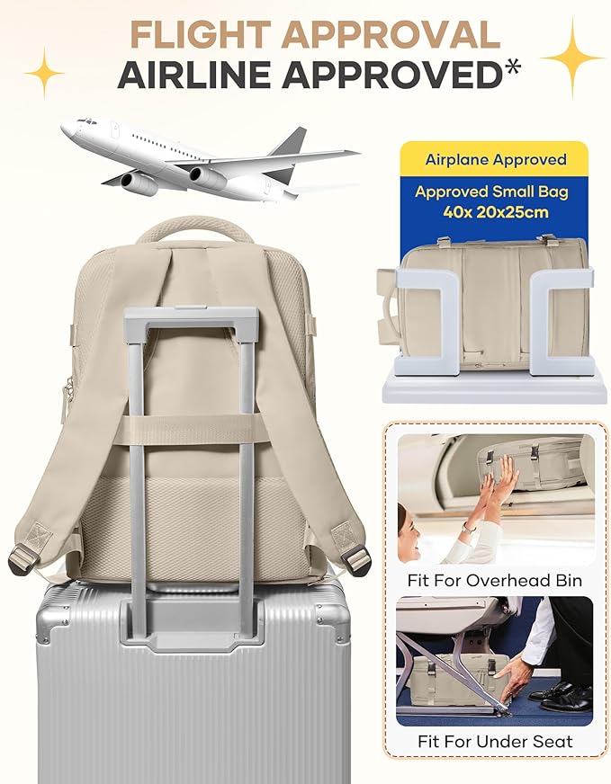 coofay Large Travel Backpack For Women Men Airline Approved Carry On Backpack Flight Approved Waterproof Sports Luggage Backpack Casual Daypack Hiking Backpack