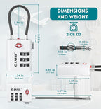 ANVIL TSA Approved Luggage Locks – High Security TSA008 Combination Travel Locks with Inspection Indicator for Suitcases and Backpacks. (2, White)