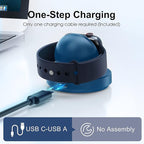 2026 Upgraded for Apple Watch Charger Magnetic Fast Charging Dock,Portable Wireless Charging Stand Compatible with iWatch Series Ultra/SE/11/10/9/8/7/6/5/4/3/2 Support Nightstand Mode-Blue