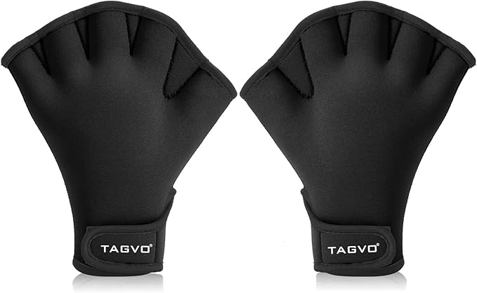 TAGVO Aquatic Gloves for Helping Upper Body Resistance, Webbed Swim Gloves Well Stitching, No Fading, Sizes for Men Women Adult Children Aquatic Fitness Water Resistance Training