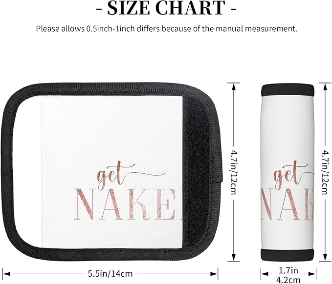 2 Pack Get Naked - Rose Gold Luggage Handle Wraps Suitcase Tags Identifiers for Travel Accessories