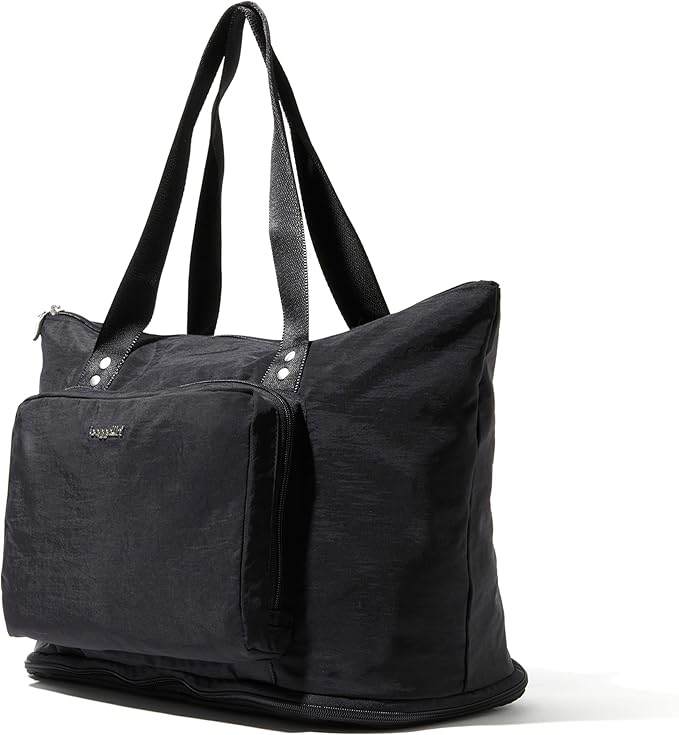 Baggallini Carryall Expandable Lightweight Travel Tote 22" Packable Folding Compact Nylon Washable Weekender w/Luggage Sleeve