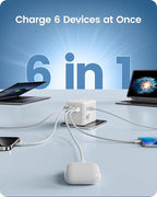 LENCENT 65W International Travel Adapter, Universal Travel Adapter with 2 USB-A & 3 PD Type C Power Outlet, Fast Charging for Phone,Laptops, All-in-One Outlet Converter for USA/UK/EU/AUS, White