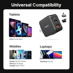 MINIX P1 Mini 30W USB C Charger, 33W PPS 2-Port GaN Charger 1 USB-C Port, 1 USB-A Port with Foldable Plug, Compatible with iPhone 8-15/16 Series, Galaxy S10-S23, Pad and More