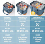 CleverMade Pacifica Collapsible Cooler Bag – Large Portable Cooler Bag for Travel, Foldable Insulated Cooler for Beach, Picnic & Tailgating, Holds Up to 50 Cans, Leakproof Soft Carry Cooler - Ocean