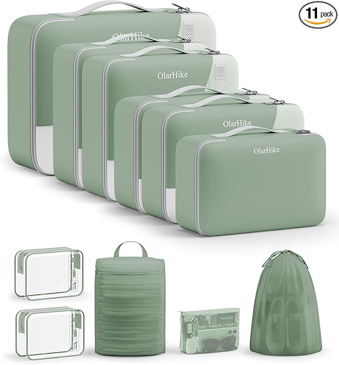 11 Set Packing Cubes for Travel, Gifts for Women Mom,Anti-Tearing Suitcase Organizer,OlarHike Vacation Essentials & Accessories for Cruise Ship