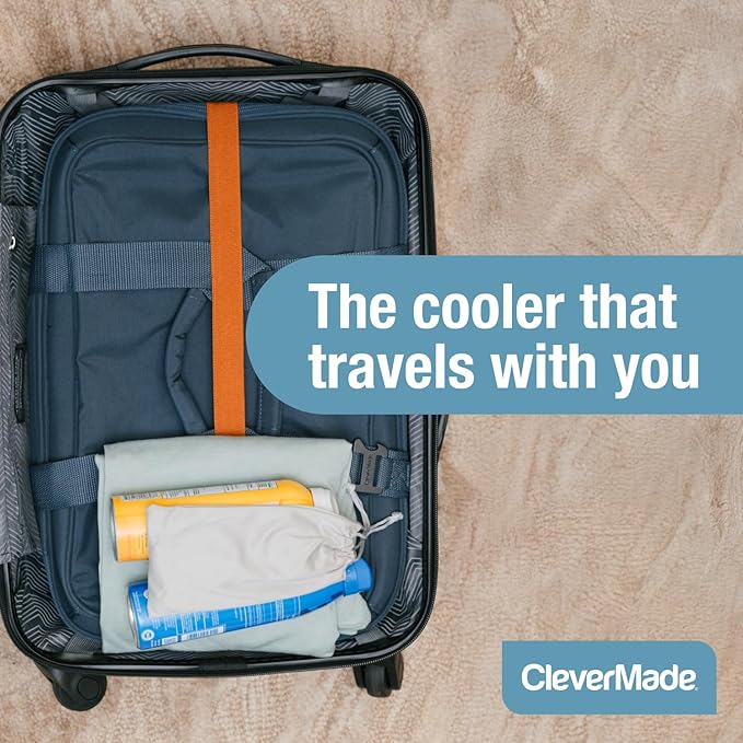 CleverMade Pacifica Collapsible Cooler Bag – Large Portable Cooler Bag for Travel, Foldable Insulated Cooler for Beach, Picnic & Tailgating, Holds Up to 50 Cans, Leakproof Soft Carry Cooler - Gray