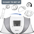 Pop Up Camping Tent, 2/4/6 Person Instant Tent Waterproof PU4500mm, Spacious Ventilated Camping Tent with Front Porch, Quick Setup Lightweight Portable for Outdoor Camping Hiking Beach
