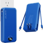 Portable Charger, 20000mAh 22.5W Fast Charging Power Bank with Built-in Cables & Wall Plug, USB C External Battery Pack with LED Display, Travel Essentials Phone Charger for iPhone iPad Samsung Navy