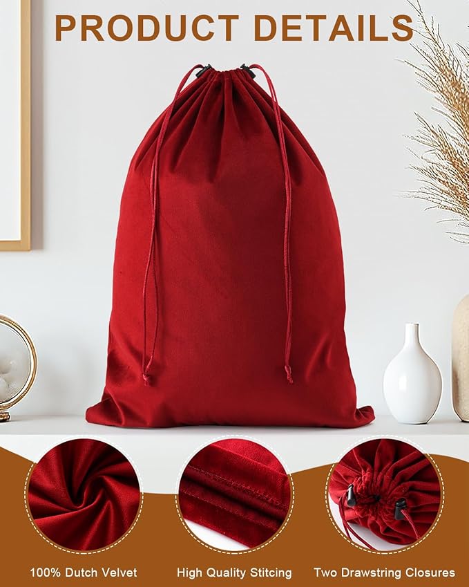 FantasyLife Shoe Bags for Travel, Washable Dust Bags for Storage & Packing, Flannel Shoe Pouch with Drawstring Closure for Purses, Handbags, Shoes & Toys (8, Multiple Colors, 17.3"x12.6")