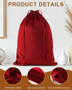 FantasyLife Shoe Bags for Travel, Washable Dust Bags for Storage & Packing, Flannel Shoe Pouch with Drawstring Closure for Purses, Handbags, Shoes & Toys (8, Multiple Colors, 17.3"x12.6")