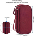 CAAORDKSO Electronic Cord Organizer Travel Case, Travel Cable Organizer Bag, Waterproof Electronic Accessories Carry Pouch for Cable, Cord, USB, Charger, Phone, Power Bank, Earphone (Wine Red, Medium)