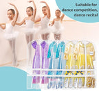 SLEEPING LAMB 6 Packs Clear Garment Bags for Dancers With 4 Pockets, 40" Kids Costume Bag for Travel and Dance Competition, Hanging Clothes Storage for Dress, Uniform, White