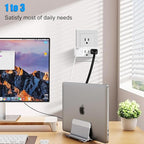 TENINYU 3 Outlet Adapter Extender - UL Listed 1875W/15Amps 3 Way Grounded Polarized Plug Extender Power Strip, Wall Plug 1 to 3 Outlet Splitter with 3 AC Outlets for Household Appliances (1)