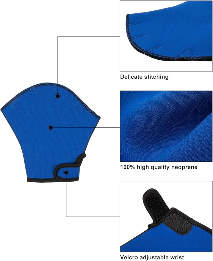 FitsT4 Sports Aqua Gloves Webbed Paddle Swim Gloves Fitness Water Aerobics