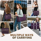 RAINSMORE Teacher Tote Bag 15.6 Inch Laptop Bag for Women Work Bag with Large Cup Holder Nurse Bag Computer Tote Handbag