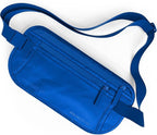 VENTURE 4TH Money Belt for Travel – Slim Hidden Under-Clothes RFID Blocking Anti-Theft Passport Holder & Travel Wallet Pouch for Men & Women to Protect Cash, Cards & Documents (Sleek Blue)