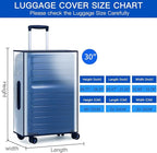 30 Inch Clear PVC Luggage Cover, Waterproof Suitcase Protector with Tag Pocket, Reusable Dustproof Travel Cover for 30” Checked Luggage
