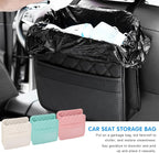 Mandark Car Seat Back Organizer, PU Leather Vehicle Backseat Hanging Storage Pocket, Multipurpose Auto Travel Essentials Accessories for Kids & Adults, Universal for Most Cars (Green)