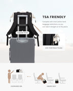 LOVEVOOK 17.3 Inch Laptop Backpack for Women, Large Capacity Travel Backpack with Organizer Bag, Waterproof Carry on Backpack Work Bag with USB Port, Teacher Nurse Backpack Purse, 2PCS, Beige-Black