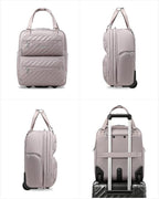 LUGGEX Underseat Carry On Luggage with Wheels, UDK Stylish Lightweight Under Seat Luggage, Soft Sided Personal Item Suitcase for Short Trip (UX-Core, Grey Pink, 16 Inch)