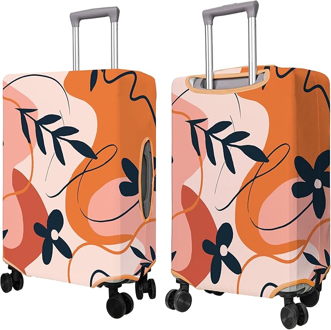 Travel Luggage Cover Suitcase Protector Fits 18-32 Inch Wheel Covers PatternedTravel Related Items Flower Luggage Protector Elastic XL