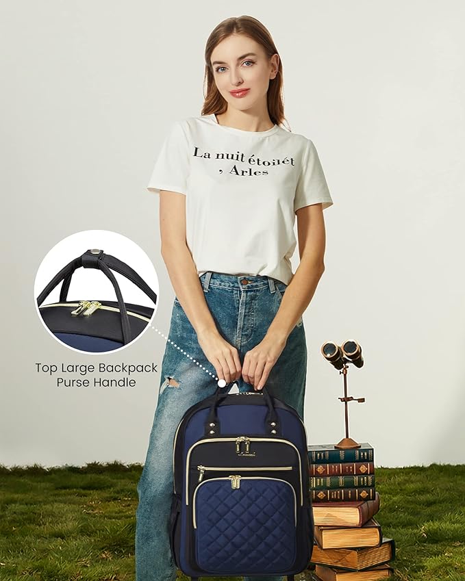 LOVEVOOK Laptop Backpack for Women, Fashion Travel Work Commuter Backpack Purse with USB Port, Lightweight Casual Daypacks, Nurse Teacher College Computer Bag, Fit 15.6" Laptop