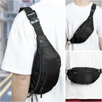 1PCS Crossbody Fanny Pack Large Capacity Waist Bag with 4-Zipper Pockets Adjustable Strap Fanny Packs Waterproof Oxford Cloth Travel Belt Bag for Outdoor Shopping Travel Men Women,Black