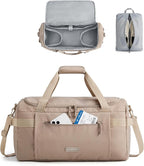 BAGSMART Travel Duffel Bags for Women, 32L Gym Duffle Bag with Laptop Compartment, Carry On Weekender Overnight Bag, Shoe Bag, PVC Wet Pocket, Brown