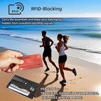 RFID Hidden Clip Stash Money Belt - Ultra Thin Anti-Theft Travel Pouch with Credit Card Slots for Women/Men, Perfect for International Travel, Daily Commute & Outdoor Activities (Dark Grey)