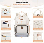 Maelstrom Travel Backpack for Women Men,Laptop Backpack Fits 15.6-17.3 Inch Laptop, Nurse/Work Bag with Insulated Lunch Box (Beige)