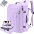 Lumesner Carry on Travel Backpacks, Extra Large 40L Flight Approved Bag for Men & Women,Expandable Suitcase Backpack With 4 Packing Cubes,Water Resistant Luggage Daypack Business Weekender Bag, Purple