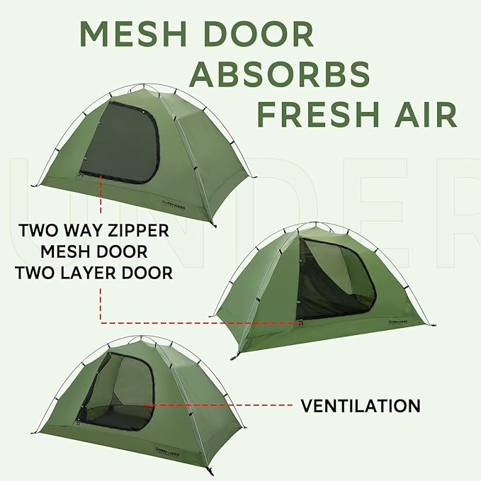 1/2 Person Backpacking Tent for 4-Season - Winter Waterproof Tent for One Person, Lightweight Camping Gear for Backpacking, Easy Set Up Cold Weather Essentials by Underwood Aggregator