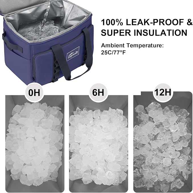 Cooler Bag 48-Can Insulated Leakproof Soft Cooler Large Collapsible Portable Travel Cooler Bags 32L for Picnic, Waterproof Soft Ice Chest for Camping, Beach, Fishing, Outdoor - 32 Quart