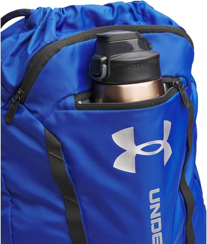 Under Armour Unisex Hustle Sackpack, (400) Royal/Black/Metallic Silver, One Size Fits Most
