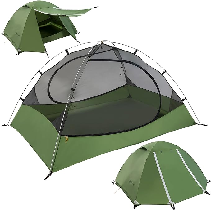 Clostnature Lightweight Backpacking Tent - 1/1.5/2/3/4/6 Person Ultralight Waterproof Camping Tent, 3 Season Large Size Easy Setup Tent for Family, Outdoor, Hiking and Mountaineering