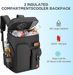 BAGPARKK Insulated Cooler Backpack,33/45 Cans Multifunctional Double Deck Leakproof Cooler Bag with Sternum Strap,Large Capacity Lightweight Travel Camping Beach Backpack