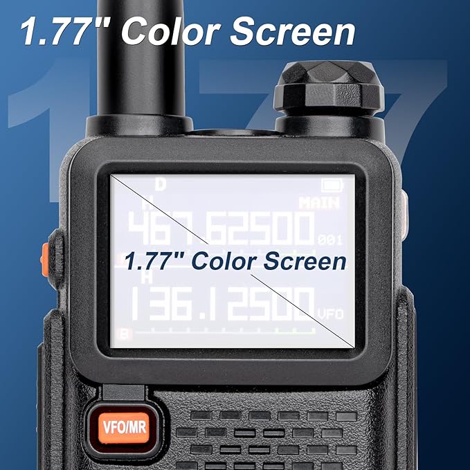 Ham Radio BAOFENG Radio 5RM 10W Handheld Long Range Walkie Talkies NOAA Emergency Two Way Radio with 999CH, USB-C 2500mAh Battery, 6.1" &15.12" 771 Antenna for Survival Gear Hunting Camping -1 Pack