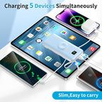 Portable Charger Built-in Cables, AC Wall Plug and Magnetic Wireless iWatch Charger, 10000mAh 22.5W PD Fast Charging Power Bank, Compact Battery Pack Travel Essentials for iPhone/Samsung/Apple Watch