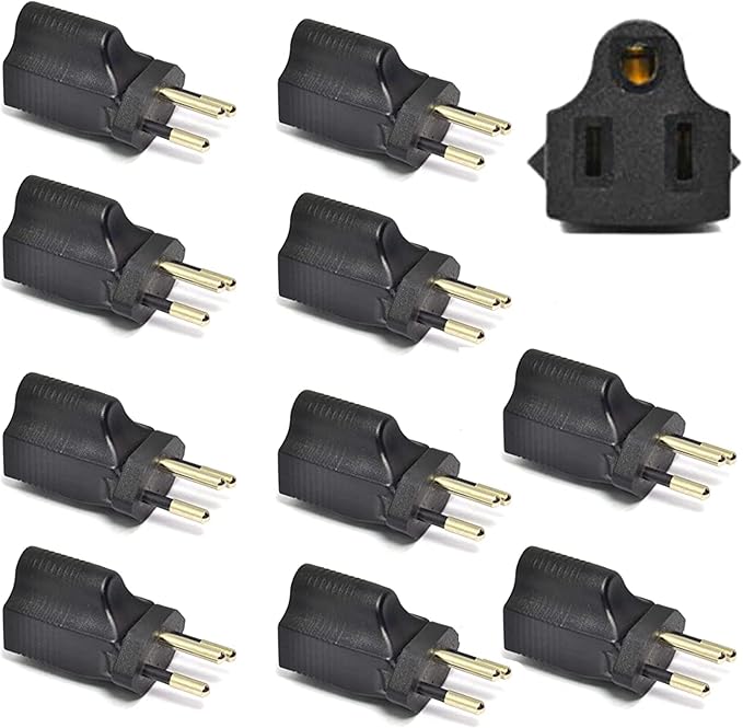 Ceptics Switzerland sev 1011 Travel Power Plug Adapter Accepts NEMA 5-15R - ETL Certified - Industrial Grade (IG-11A-10PK)