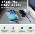 Nimble Bump 5K 20W Fast Charging Portable Charger with Foldable Built-in USBC Connector, Mini Travel Power Bank Battery Pack Compatible with iPhone, Samsung Galaxy, iPad, & USB-C Devices - White
